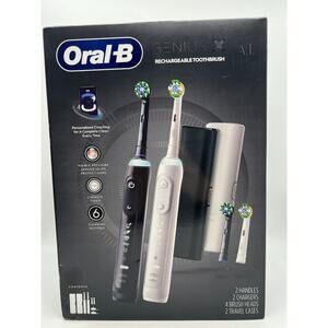 Oral-B Genius X Rechargeable Electric Toothbrush 2-pack Balck and White A.I. New